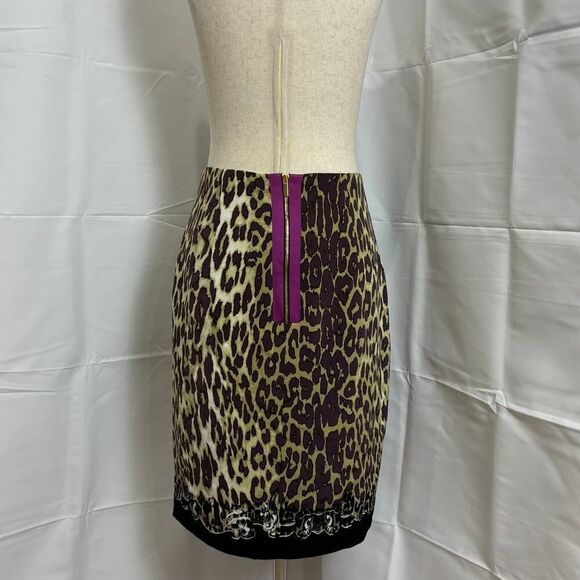 NWOT Elie Tahari Side Slit Animal Print Pencil Skirt Size 4 - Picture 2 of 5